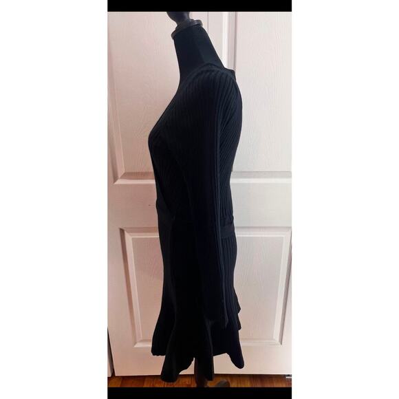 Lulus Black Warm Emotions Skater Mini Sweater Dress, size Large - Picture 7 of 9
